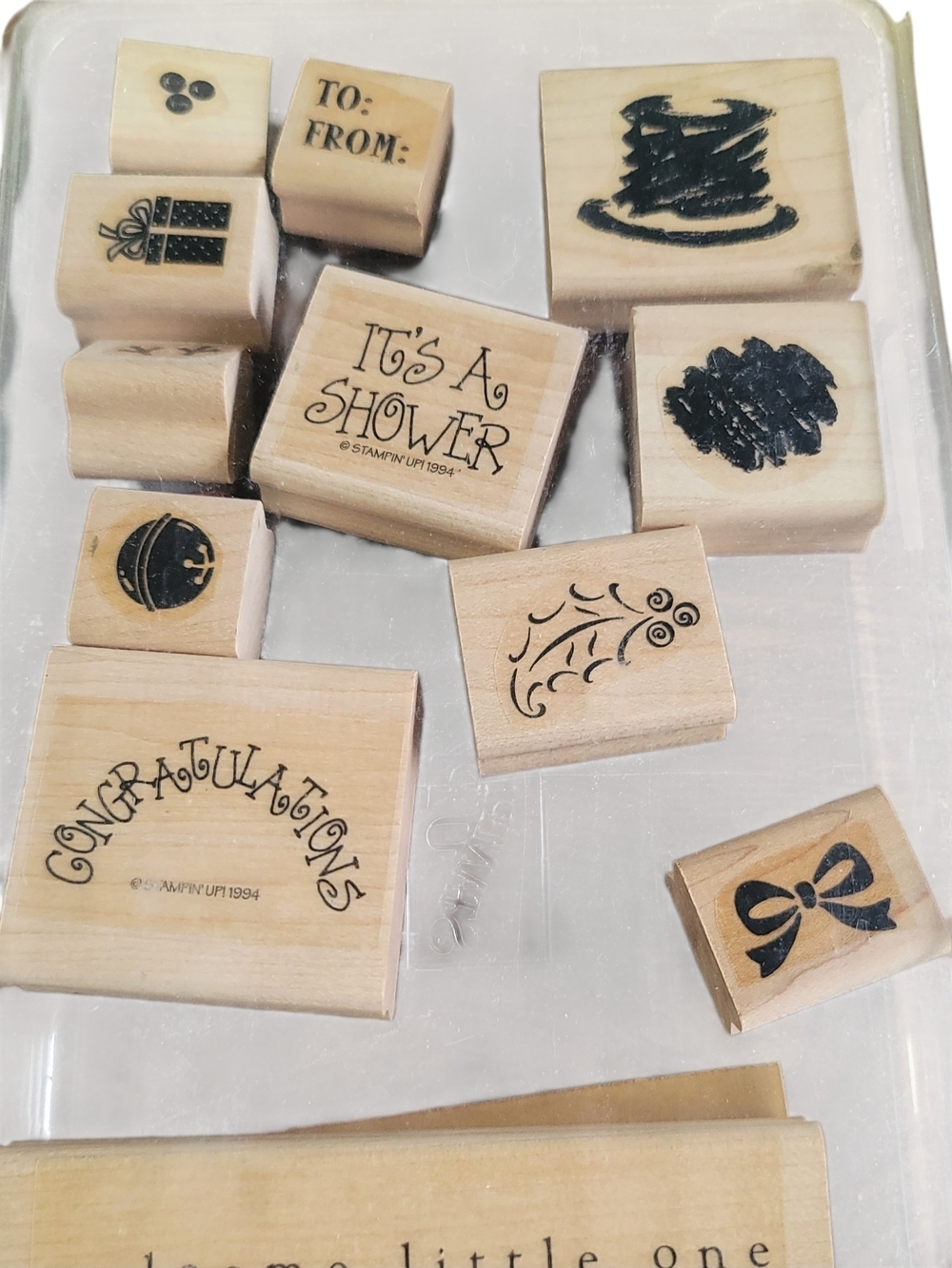 STAMPIN' Up! Wooden Sentiment Stamp Set - Baby Shower & Congrats - Picture 3 of 6